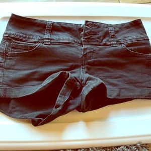 Black jean shorts